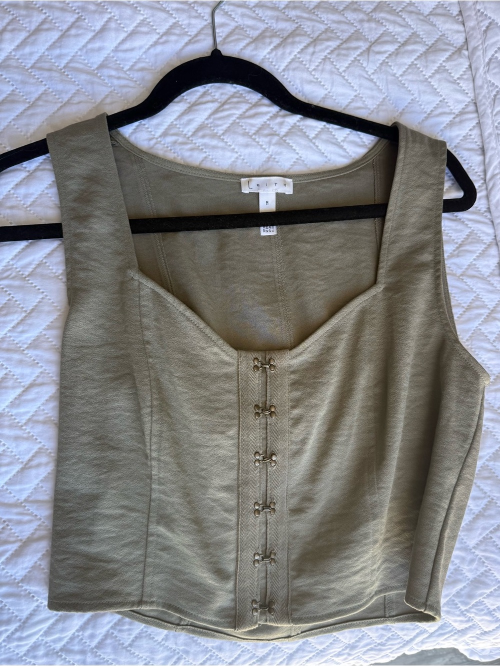 Leigh Corset style top, olive green